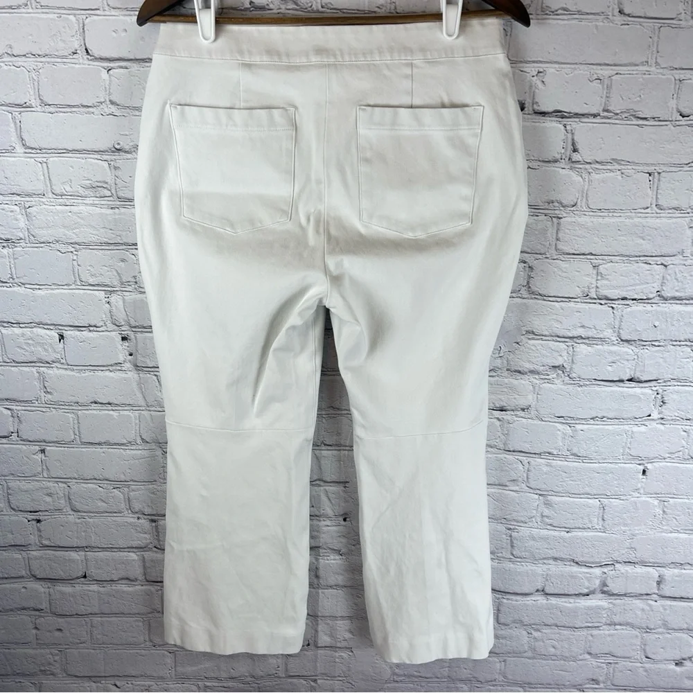 SPANX Flared‎ Pull-On Cropped Jeans Tummy Control Stretch Women’s Large White - Picture 4 of 12